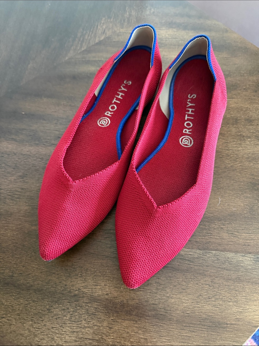 Rothy's Original Point Ballet Flat in Gorgeous Discontinued Deep Cherry Red - 12